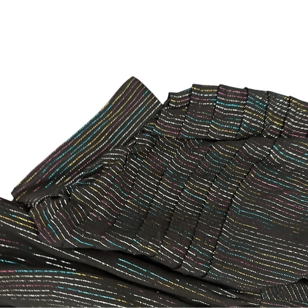 NEW CIEBON Metallic Rainbow Maxi Dress | Lame Statement Dress | 3/4 Sleeve | XS - Picture 6 of 10